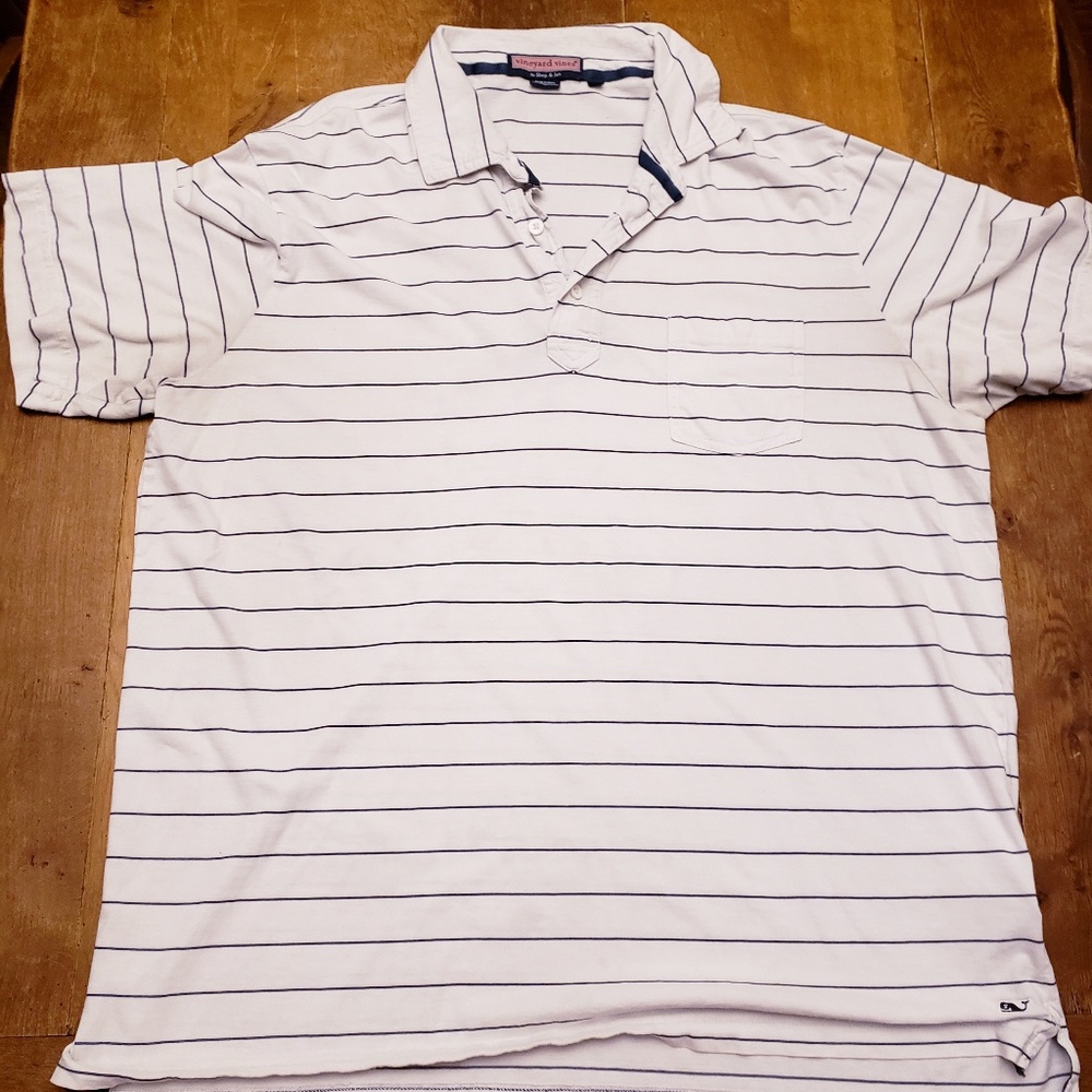 Vineyard Vines pocket striped polo shirt authentic